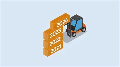 Forklift Stacks New Year Numbers On Stock Video Pond