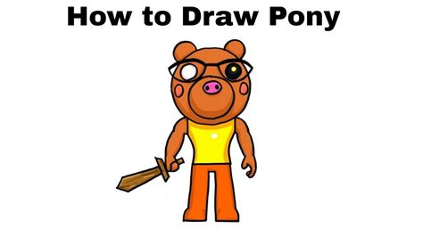 How To Draw Pony Roblox Piggy Step By Step YouTube