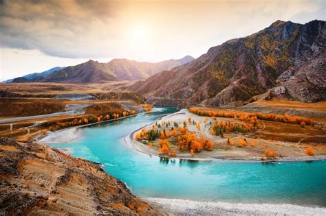 Premium Photo Confluence Of Chuya And Katun Rivers In Altai Mountains