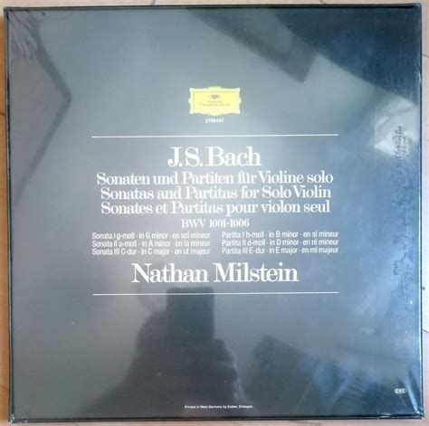 Sealed Bach Sonatas Partitas For Solo Violin Nathan Milstein Dg