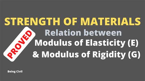 Relation Between Modulus Of Elasticity And Modulus Of Rigidity Youtube