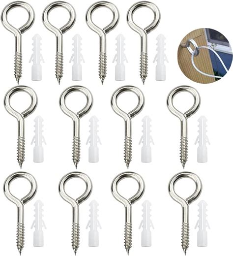 YPLonon Eyelet Ring Screws 12PCS Screw in Eyelets M5 Vine Eyes for ...