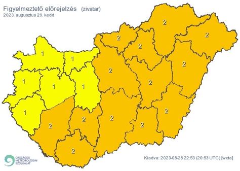 Itt a hidegfront Az ország nagy részére másodfokú figyelmeztetést