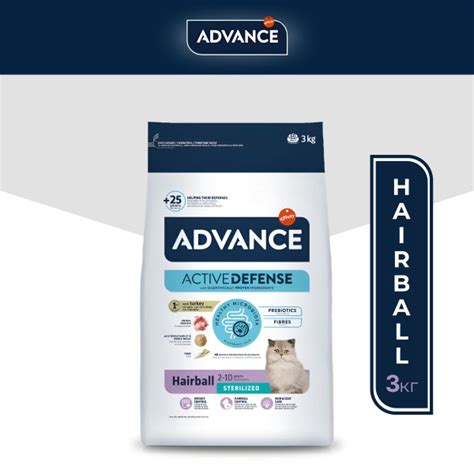Сухой корм для стерилизованных кошек Advance для вывода шерсти с ...