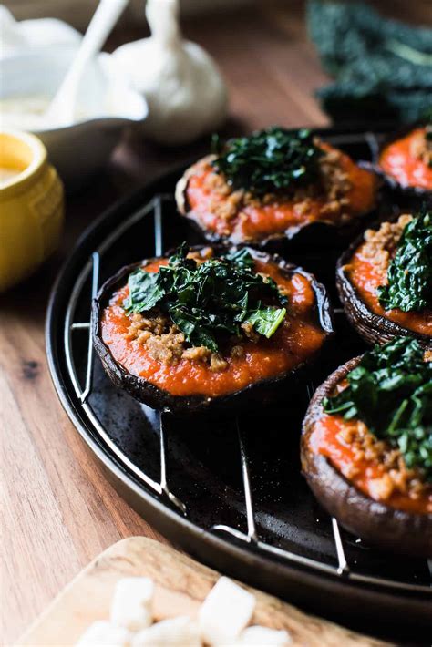 Stuffed Portobello Mushrooms With Garlicky Kale Kitchen Confidante®