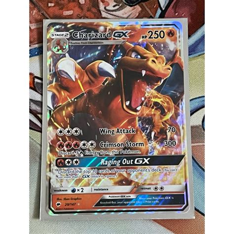 Pokemon Tcg Ss Burning Shadows Charizard Gx Ultra Rare