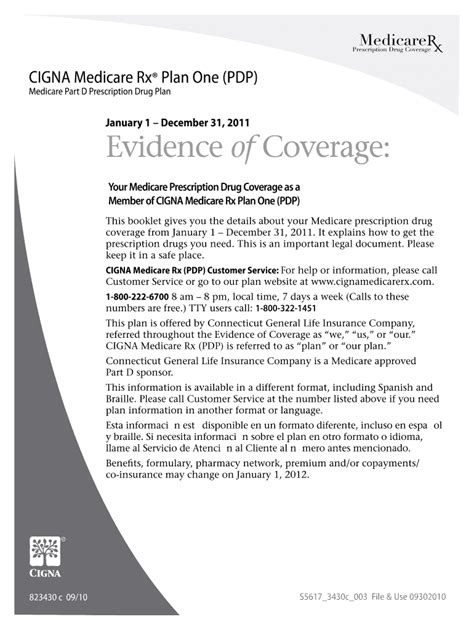 January 1 December 31 Evidence Of Coverage Your Medicare Prescription Drug Coverage As A Member