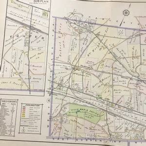 Map Of East Whiteland Township Original Hand Colored Etsy