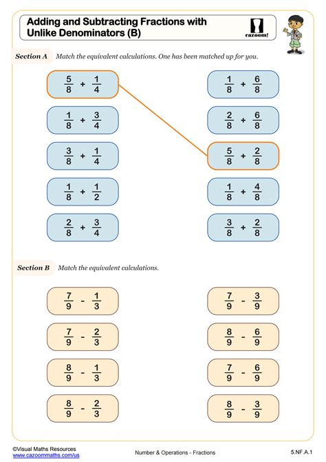 Adding Subtracting Fractions Positive