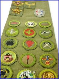 Old Vintage Boy Scout Sash Eagle Scout Merit Badges Patches