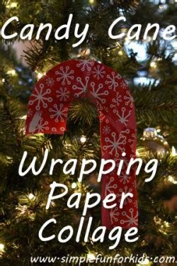 Candy Cane Wrapping Paper Collage - Simple Fun for Kids