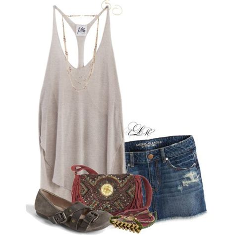 Denim Skirt And Flats By Tmlstyle On Polyvore Clothes Design Fashion