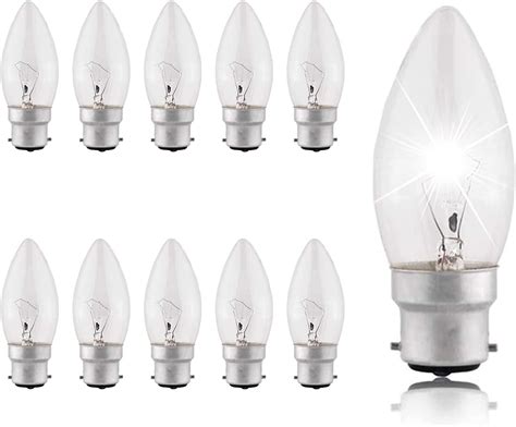 Candle Bulb Bayonet Cap B22 B22 Candle Bulb 40W 10 Pack Light Bulbs