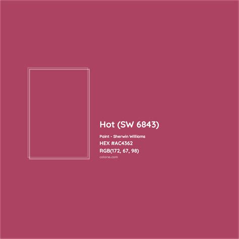 Sherwin Williams Hot Sw 6843 Paint Color Codes Similar Paints And Colors