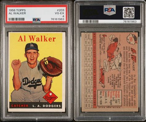 1958 TOPPS BASEBALL LOT Los Angeles Dodgers Lot PSA 4 Gil Hodges Clem