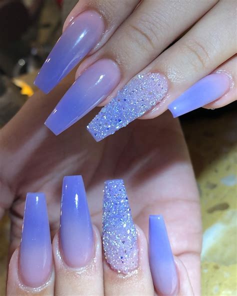 120 Best Coffin Nails Ideas For 2023 Stylish Belles Purple Glitter