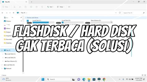 Cara Mengatasi Flashdisk Atau Hard Disk Tidak Terbaca Di Laptop Youtube