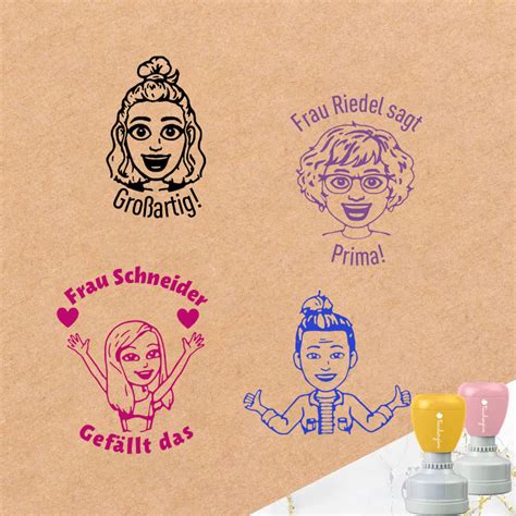 Personalisiert Cartoon Gesicht Stempel Lehrer Stempel