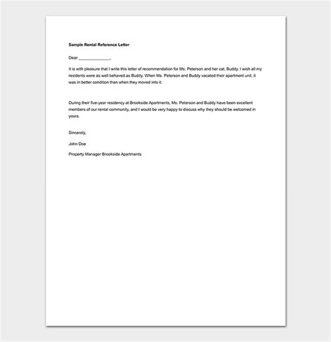 Rental Reference Letter How To Write With Format And Samples