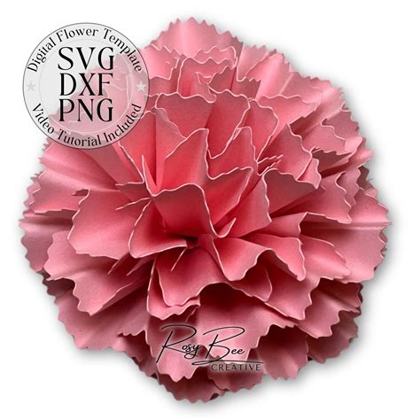 Carnation Paper Flower Paper Flower Tutorial Paper Flower Template Diy