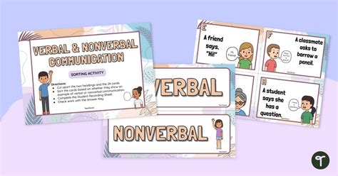 Verbal And Nonverbal Communication Sorting Activity Teach Starter