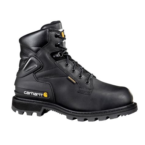 Carhartt Mens Waterproof 6 Work Boots Steel Toe Black Size 13m Cmw6610 13m The Home Depot