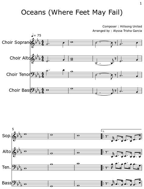 Oceans (Where Feet May Fail) - Sheet music for Choir Tenor