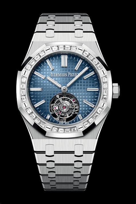 Three Ap Royal Oaks In 41mm White Gold Cases With Smoked Light Blue