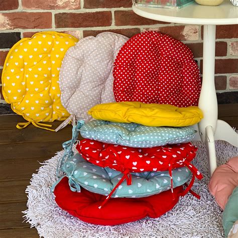 Hypoallergenic Round Seat Cushion Joy Chair Pads With Ties Etsy