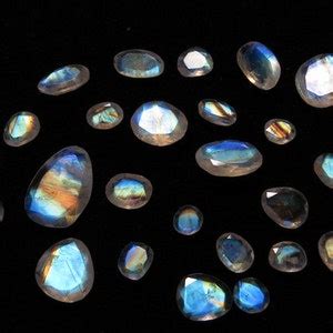 Rainbow Moonstone Aaaaa High Quality Fine Cut Faceted Rose Etsy