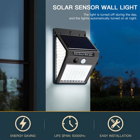 Solar Led Light Outdoor 144 100 Led Solar Lamp Pir Grandado