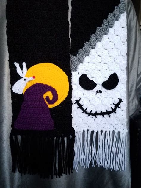 Nightmare Before Christmas Inspired Crochet Scarf Crochet Disney