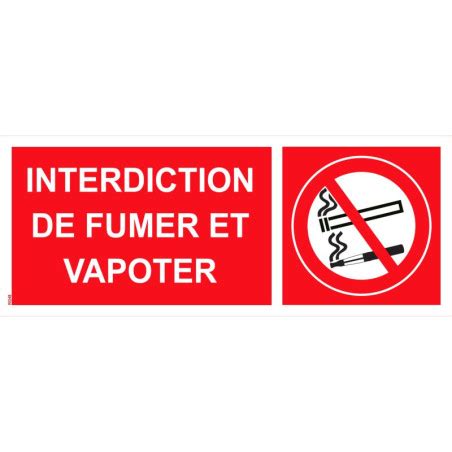 Panneau Picto Interdiction De Fumer Et Vapoter