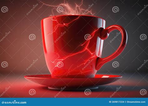 Invigorating Red Cup Of Coffee To Energize You Concept Created With