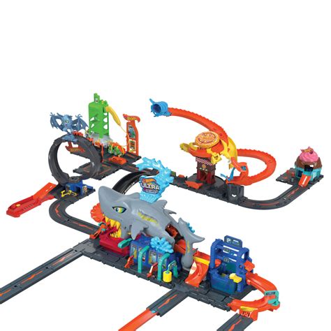 Ripley PISTA DE JUGUETE HOT WHEELS CITY LAVADO DE AUTOS MEGA TIBURÓN
