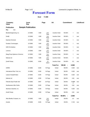 Fillable Online 0101 Nccdn Forecast Form 0101 Nccdn Fax Email Print