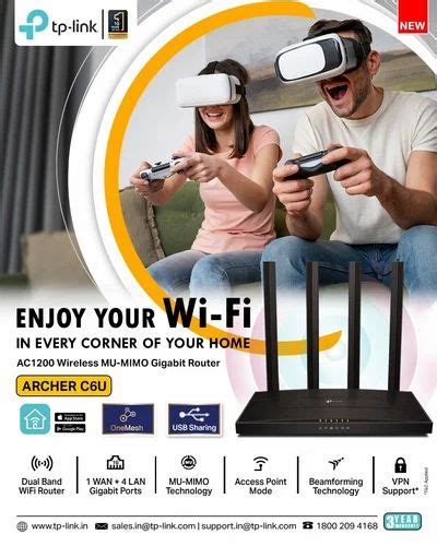 Dual Band Tp Link Archer C6 Gigabit Mu Mimo Wireless Router at Rs 2300 ...