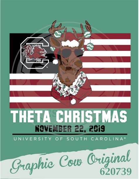 Theta Christmas Usc Graphic Cow Sorority Tshirts Greek Clothing