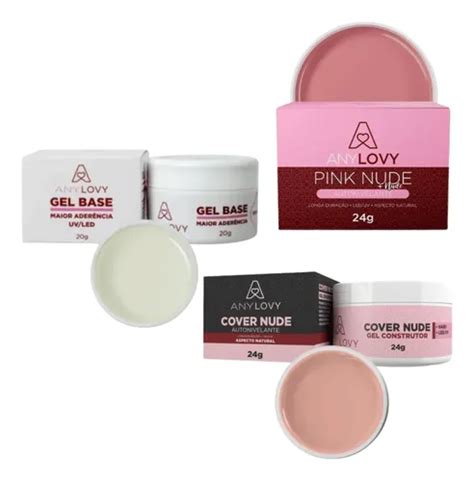 Kit Anylovy Gel Capa Base Pink Nude Cover Nude Frete Gr Tis