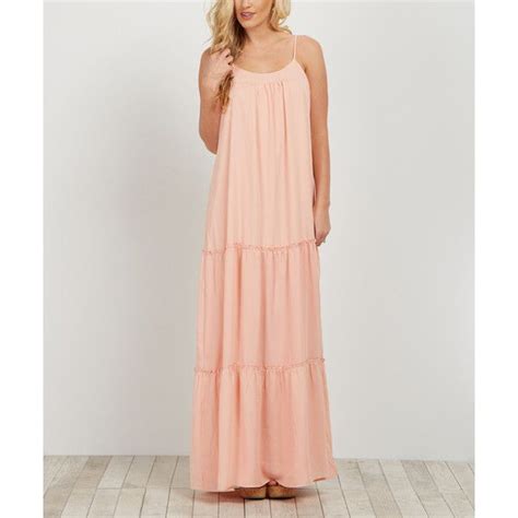 Pinkblush Pink Tiered Chiffon Maxi Dress 40 Liked On Polyvore