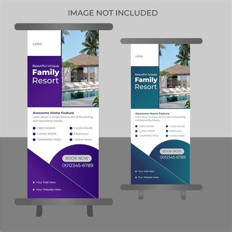 Premium Vector New Modern Real Estate Roll Up Banner Design