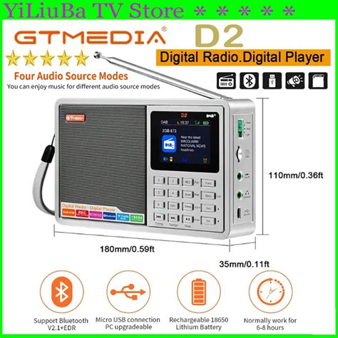 Genuine Best Fm Radio Gtmedia D Dab Digital Bluetooth Speaker Aux In