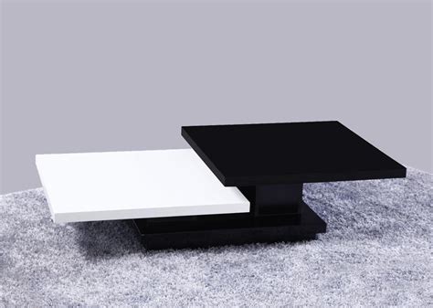 Table basse carrée noir et blanc emberizaone fr