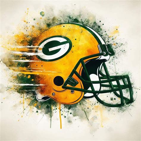 Green Bay Packers Helmet Watercolor Art