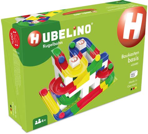 HUBELINO Kugelbahn Baukasten Basis 123 Teilig Schulbedarf