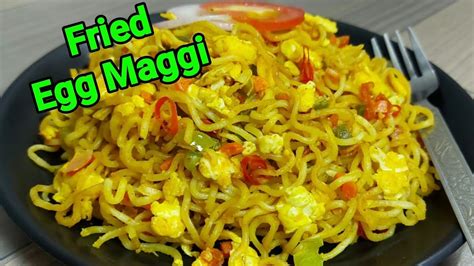 Fried Maggi Egg Noodles Egg Maggi Noodles Recipe Spicy Maggi Egg