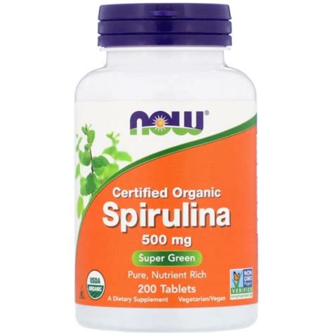 Now Spirulina 500mg 200 Cápsulas Kuantokusta