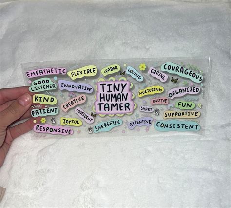 Uv Dtf Tiny Human Tamer Daily Affirmation Reminders 16 Oz Cup Wrap