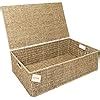 Woodluv Seagrass Under Bed Handwoven Storage Box Chest Basket Extra