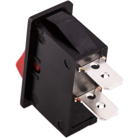 BeMatik Red Rocker Switch SPST 2 Pin